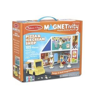 Used Melissa & Doug Magnativity ice cream/pizza shop set